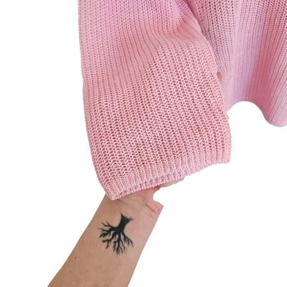 Part Two Etrona Linen Knit Pink Long Sleeve Sweater Sz L - Picture 6 of 12